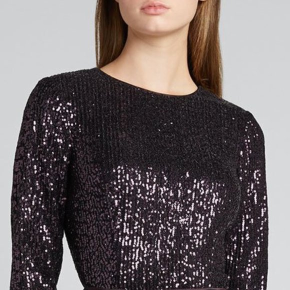 TERI JON 3/4 Sleeve Plum Sequin Sheath Gown   NEW!!! - Picture 15 of 15